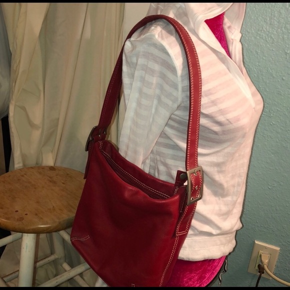 Wilson Leather-Pelle Studio Handbags - Wilson Leather-Pelle Studio Red Shoulder Bag